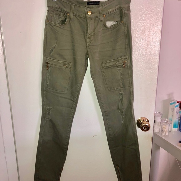 Work Custom Jeans Panther Zip Cargo in Olive Oil - Picture 1 of 8